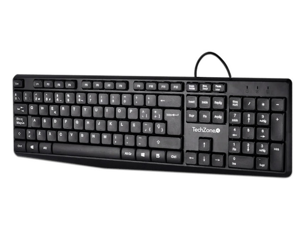 Teclado Alámbrico Techzone TZACTA04. Color Negro