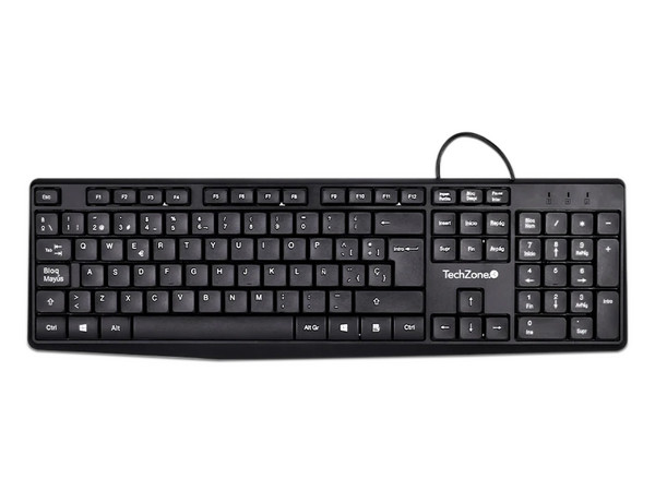 Teclado Alámbrico Techzone TZACTA04. Color Negro