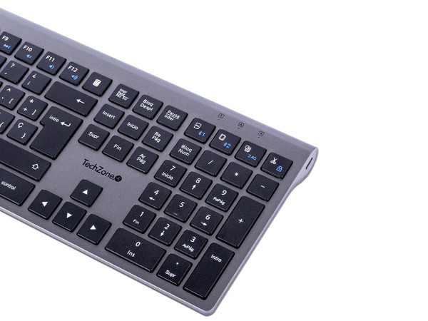 Teclado Techzonet ZACTCB01, Inalambrico, Bluetooth,Recargable, Usb Tipo C