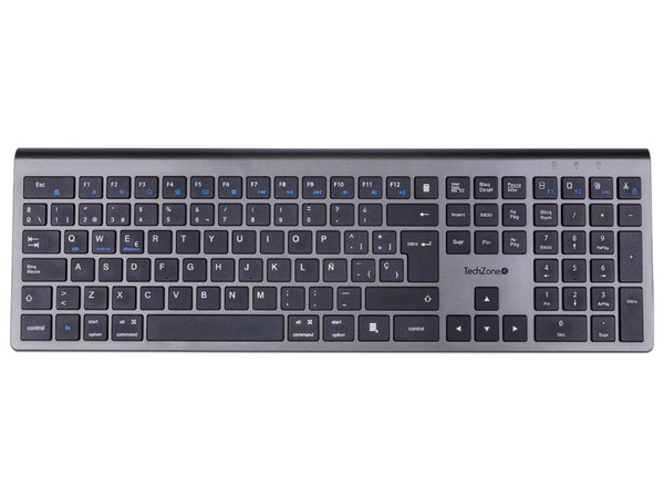 Teclado Techzonet ZACTCB01, Inalambrico, Bluetooth,Recargable, Usb Tipo C
