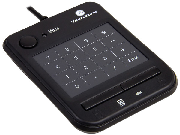 Keypad de contacto ultradelgado con mouse óptico integrado.
