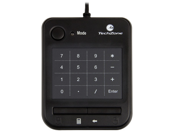 Keypad de contacto ultradelgado con mouse óptico integrado.