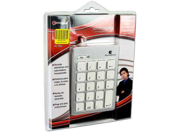 Teclado Numérico con Calculadora Incorporada TechZone, USB 