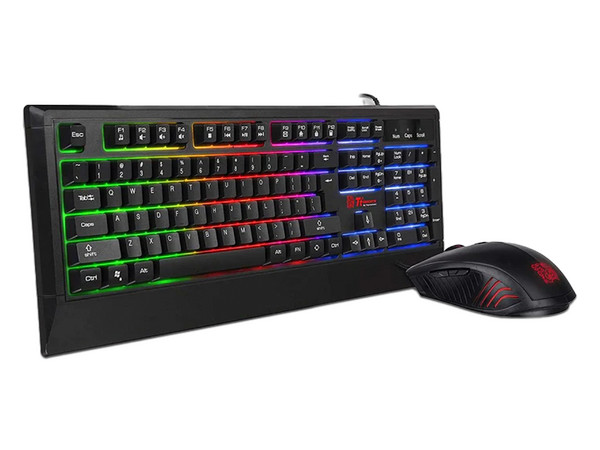 Kit Gamer de Teclado y Mouse Thermaltake Challenger Combo RGB, USB.