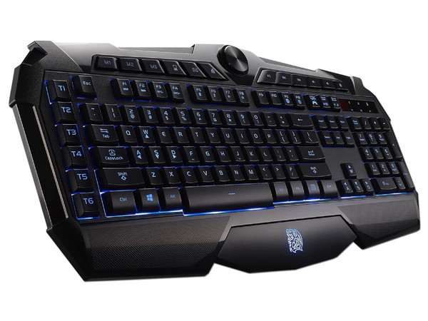 Teclado Tt eSports Challenger Prime (en inglés), 3 luces de color de fondo, 6 Teclas Macro programables, USB.