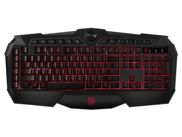 Teclado Tt eSports Challenger Prime (en inglés), 3 luces de color de fondo, 6 Teclas Macro programables, USB.