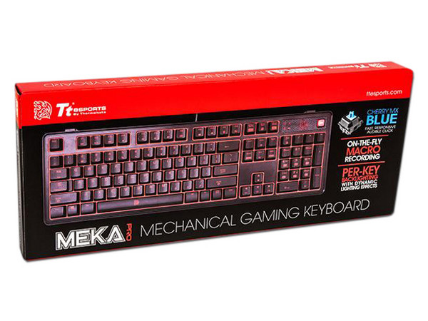 Teclado Mecanico Tt eSports Meka Pro Cherry Blue (en inglés), Teclas Retroiluminadas, USB.