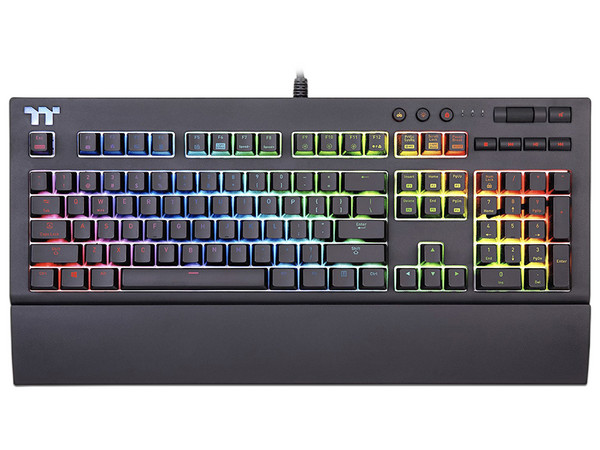 Teclado Thermaltake Gamer TT Premium X1 RGB, Cherry MX Blue, Color Negro.