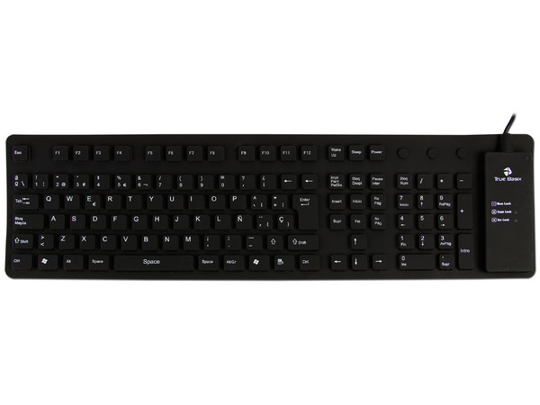 Teclado Flexible TrueBasix, USB. Color Negro