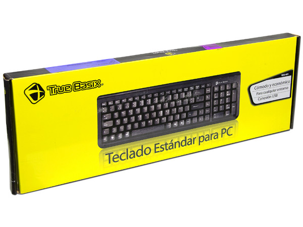 Teclado Estándar TrueBasix, USB. Color Negro