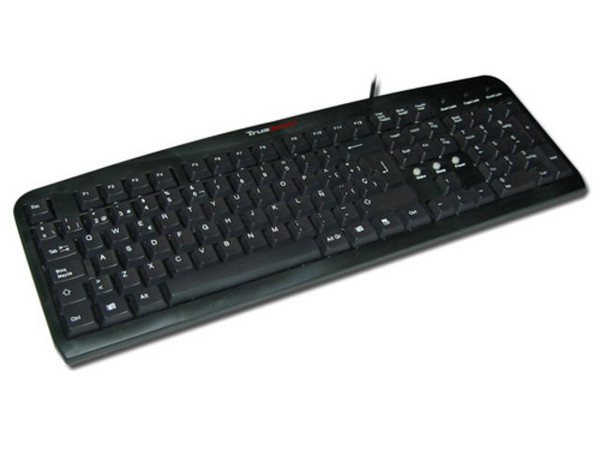 Teclado TrueBasix TXT-2200 Standard, PS/2, Color Negro.