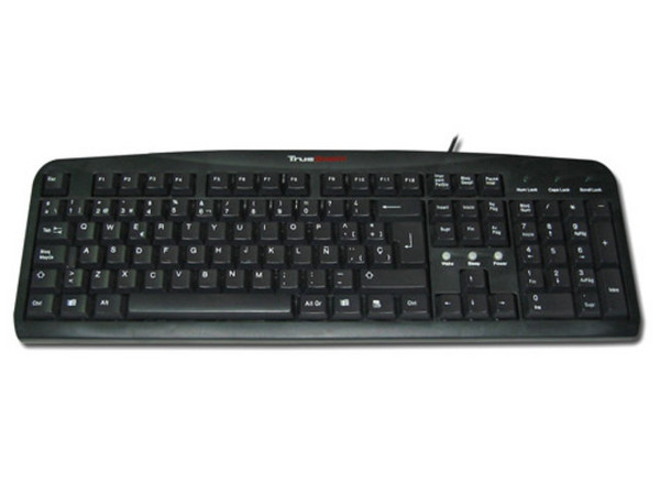 Teclado TrueBasix TXT-2200 Standard, PS/2, Color Negro.