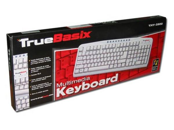 Teclado TrueBasix TXT-2500 Multimedia, PS/2, Color Beige.