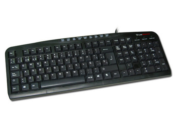 Teclado TrueBasix TXT-2500 Multimedia, PS/2, Color Negro.