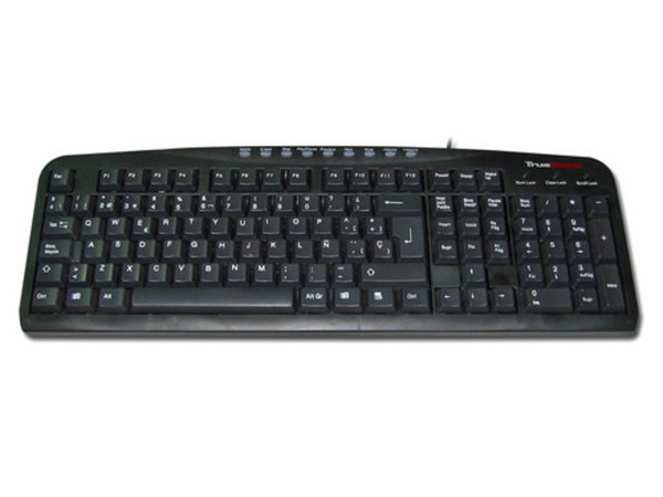 Teclado TrueBasix TXT-2500 Multimedia, PS/2, Color Negro.