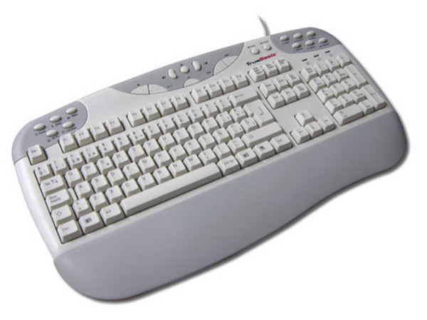 Teclado TrueBasix TXT-2800 Multimedia, PS/2, Color Beige con Gris.