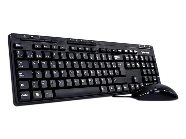 Kit de Teclado y Mouse VORAGO KM-104, USB, Color Negro.