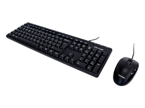 Kit de Teclado y Mouse VORAGO KM-104, USB, Color Negro.