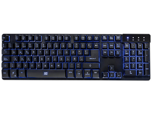 Teclado multimedia Vorago KB-502 con teclas retroiluminadas, USB.