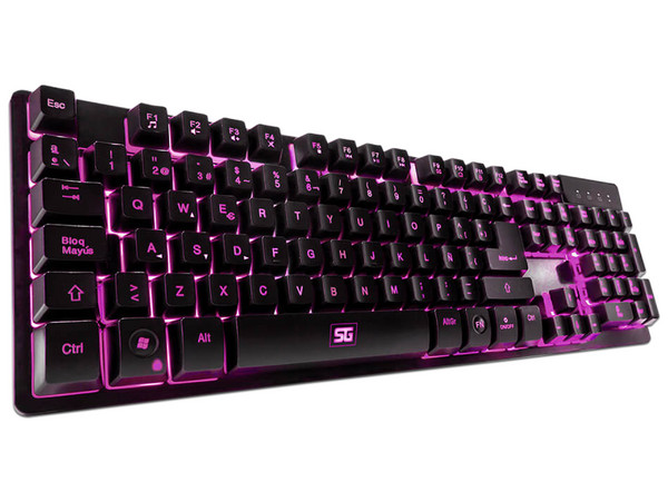 Teclado multimedia Vorago KB-502 con teclas retroiluminadas, USB.