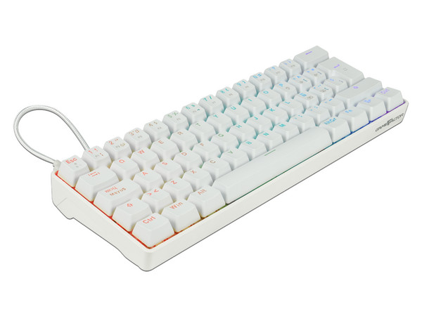 Teclado Mecánico Gamer Vorago KBG560, RGB, USB, Switch Rojo. Color Blanco/Rosa.