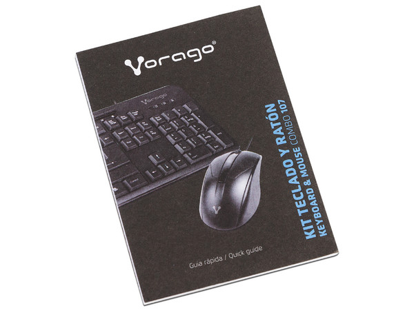 Kit de Teclado y Mouse Vorago KM-107, Teclas multimedia, Resolución 1000dpi, USB. Color Negro.