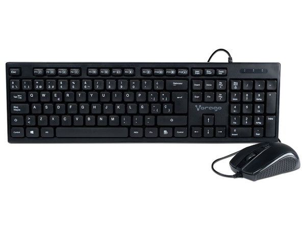 Kit de Teclado y Mouse Vorago KM-108, USB. Color Negro.