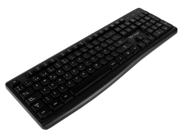 Teclado inalámbrico Vorago KM-200 V2, USB. Color Negro. (Versión en Español).