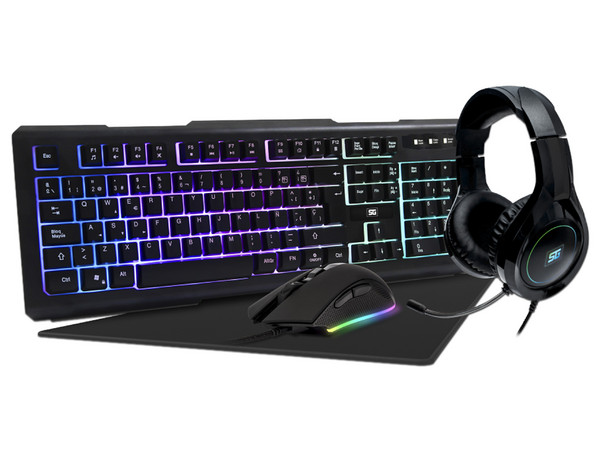 Kit Teclado y Mouse Gamer Vorago KMH-501, USB. (incluye audífonos y Mouse Pad).