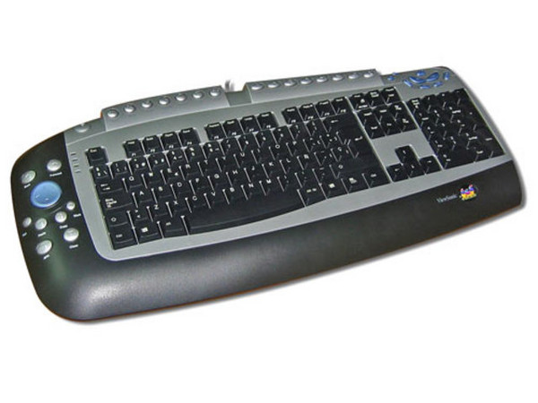Teclado ViewSonic Multimedia, USB. Color Negro con Plateado