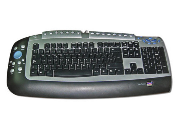 Teclado ViewSonic Multimedia, USB. Color Negro con Plateado