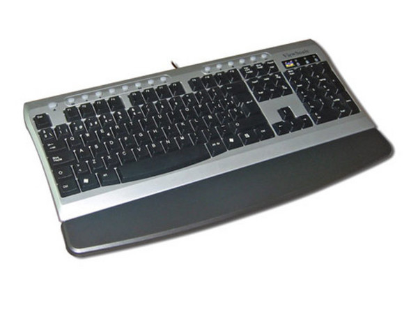 Teclado ViewSonic Multimedia, USB. Color Negro con Plateado