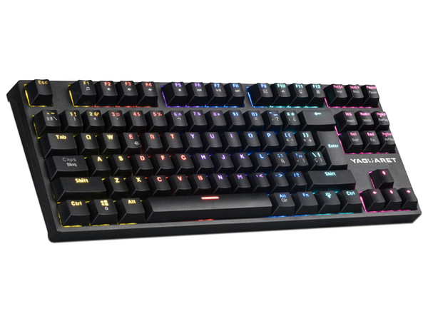 Teclado Mecánico Gamer Yaguaret Punisher, Iluminación RGB, Switch Azul, USB. Color Negro.