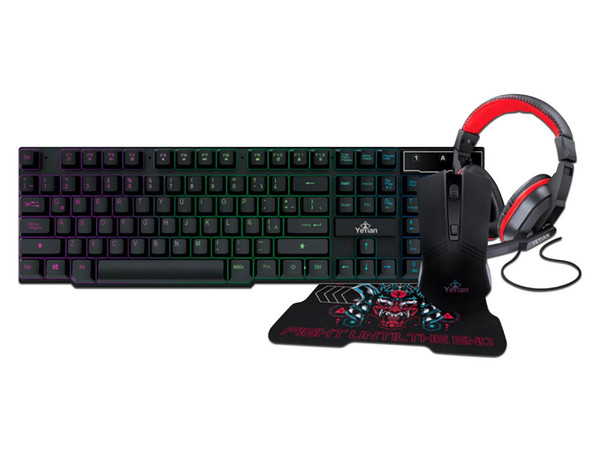 Kit Gamer Yeyian YKH-20707 Hydra Serie 2000 de Teclado, Mouse, MousePad y Headset.