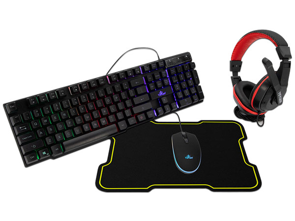 Kit de Teclado Gamer Yeyian Hydra, RGB.
Incluye Mouse Gamer RGB de 2400 dpi,
Audífonos Tipo Diadema de 3.5mm y
Mouse Pad de Caucho.