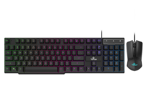 Kit Gamer de Teclado y Mouse Yeyian PHOENIX 2000, RGB, USB, Color Negro.