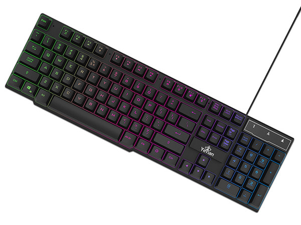 Kit Gamer de Teclado y Mouse Yeyian PHOENIX 2000, RGB, USB, Color Negro.