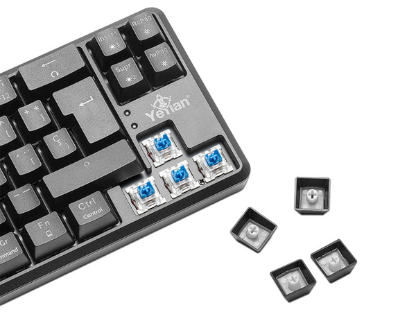 Teclado Mecánico Gamer Yeyian Akil RGB, USB. Switch Azul.