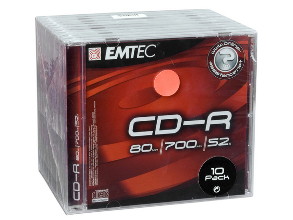 Paquete de 10 CD-R EMTEC de 700MB / 52X en caja