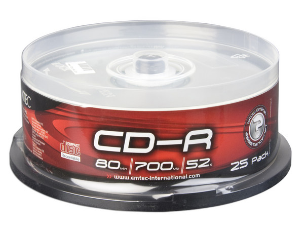 Paquete de 25 CD-R EMTEC de 700MB / 52X