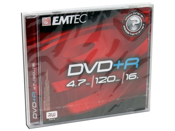 Paquete de 10 DVD+R EMTEC de 4.7GB / 16X en caja   