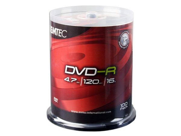 Torre de 100 DVD-R EMTEC de 4.7GB / 16X