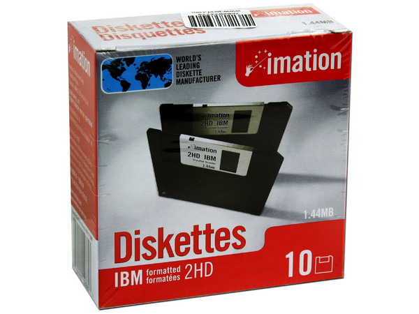 Caja de 10 diskettes Imation, formateados 2HD