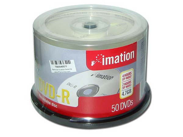 Paquete de 50 DVD-R Imation de 4.7GB / 8X