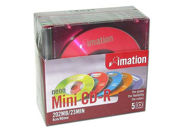 Paquete de 5 Mini CD-R Imation de 202MB / 23Min.