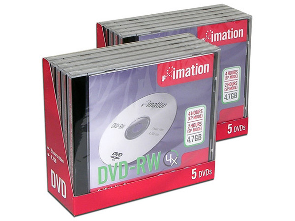 Paquete de 10 DVD-RW Imation de 4.7GB / 4X