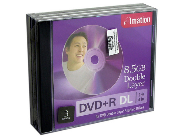 Paquete de 3 DVD+R DL Imation de 8.5GB / 2.4X