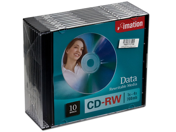 Paquete de 10 CD-RW Imation de 700MB / 4X en caja