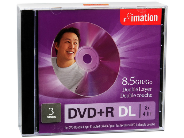 Paquete de 3 DVD+R DL Imation de 8.5GB / 8X   