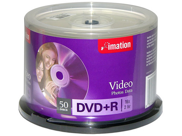 Paquete de 50 DVD+R Imation de 4.7GB, 16x.